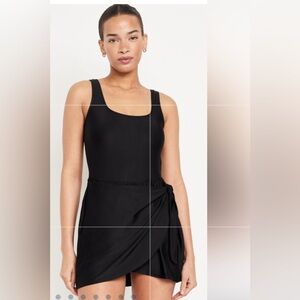 Matte Side-Tie Swim Dress